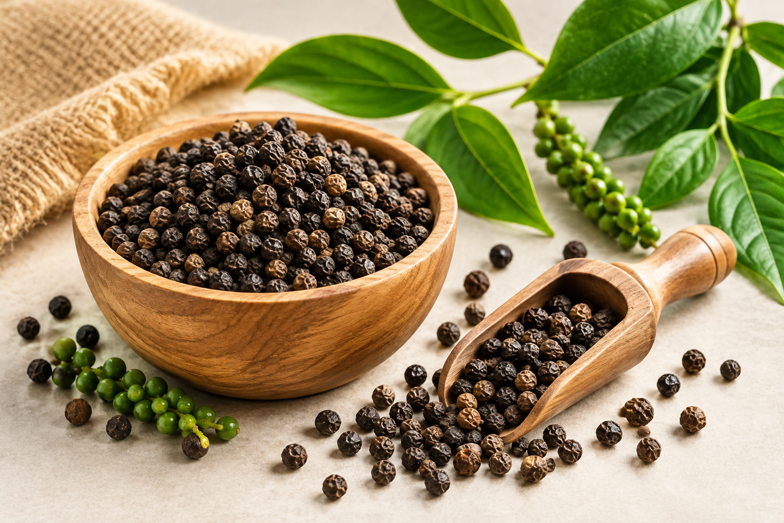 Premium organic black pepper